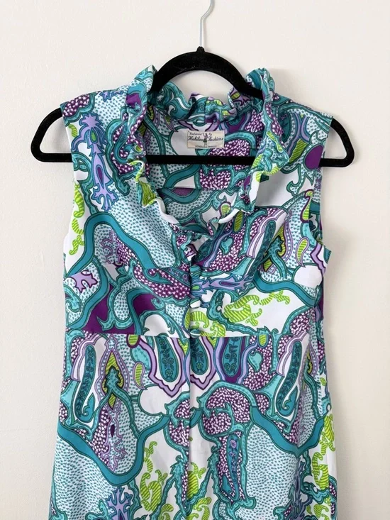 Vintage Hukilau Fashions Authentic Hawaiian Maxi Dress Size M
Teal Purpl Paisley - Picture 3 of 13